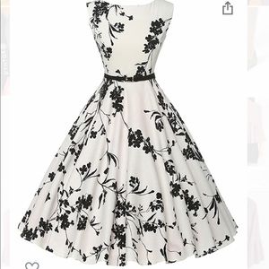 GRACE KARIN Boatneck Sleeveless Vintage Tea Dress